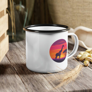 Giraffic Sunset Enamel Camp Cup