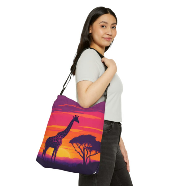 Giraffic Sunset Adjustable Tote Bag 6